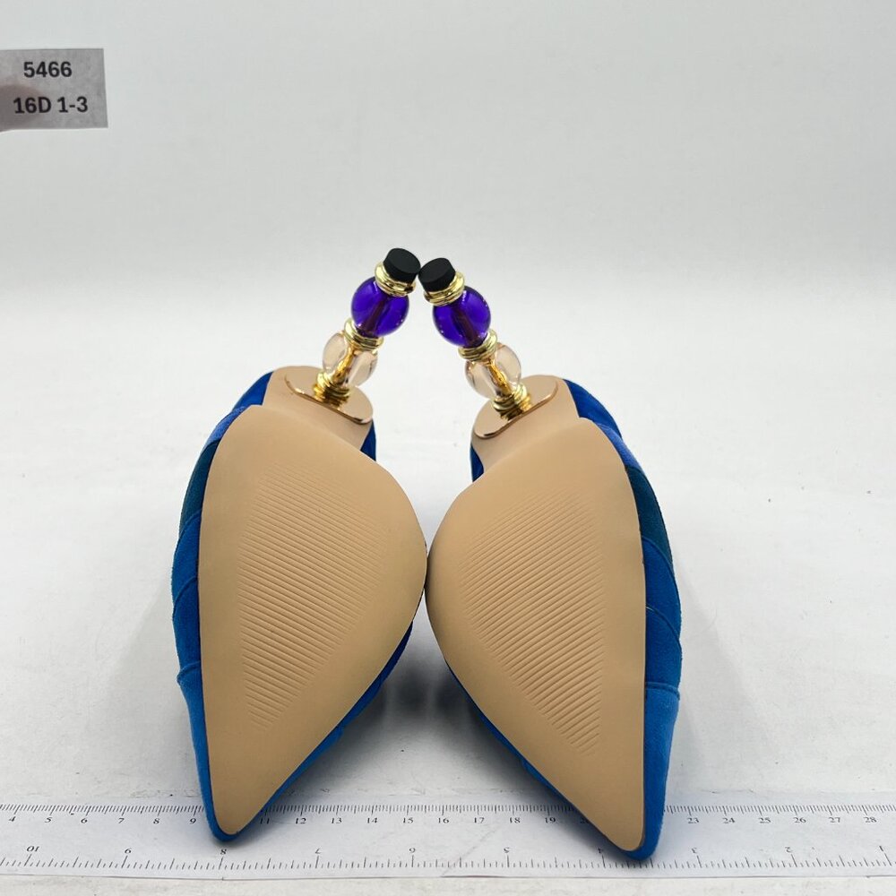 Fowt Blue Gradient Wave Pattern Pointed Toe Jewel… - image 6